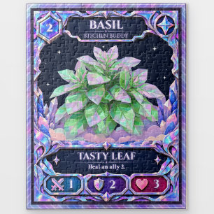 Basil Herb, Rainbow Foil Art Jigsaw Puzzle