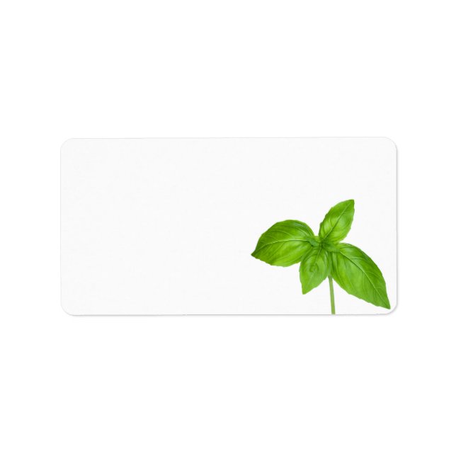 Basil Leaves Isolated On White Background Label (Front)