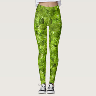 Basil Leaves Pattern Leggings