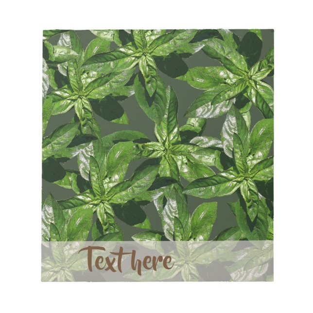 Basil Plant Pattern   Notepad (Front)