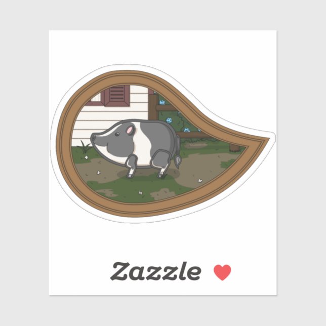 Basil the Pig Contour Sticker (Sheet)