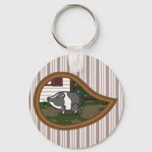 Basil the Pig Keychain