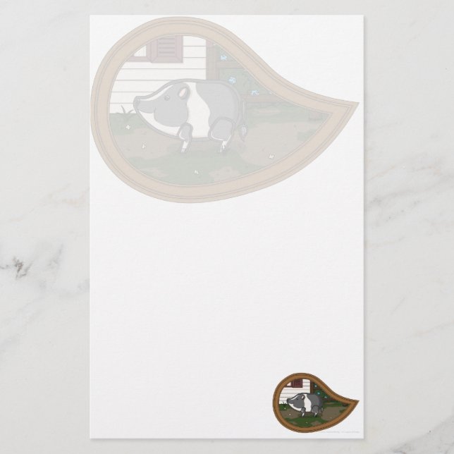 Basil the Pig Stationery (Front)