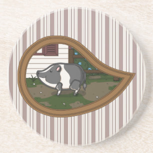 Basil the Pig Stone Coaster