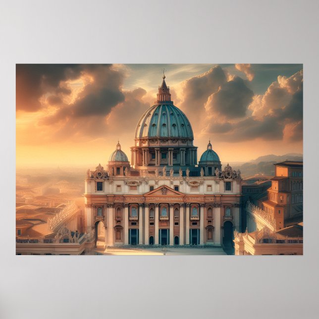 Basilica of St. Peter Italy Europe Travel Poster (Front)