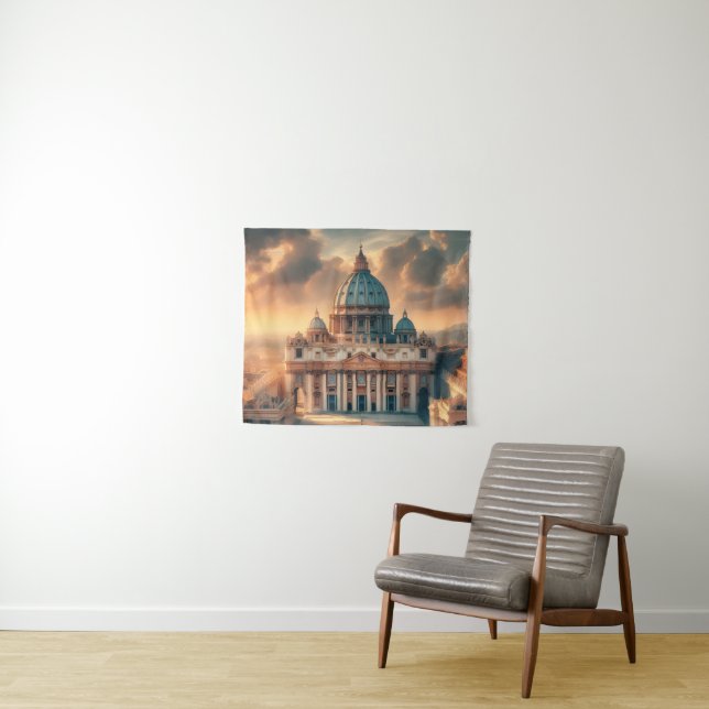 Basilica of St. Peter Italy Europe Travel Tapestry (In Situ (Horizontal))