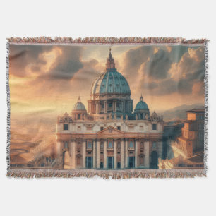 Basilica of St. Peter Italy Europe Travel Throw Blanket
