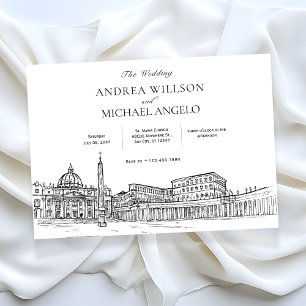 Basilica St. Peter cathedral wedding Invitation