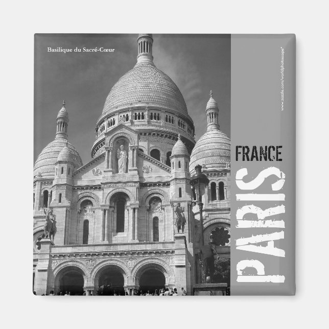 Basilique du Sacré-Coeur Paris France Magnet Carré (Devant)