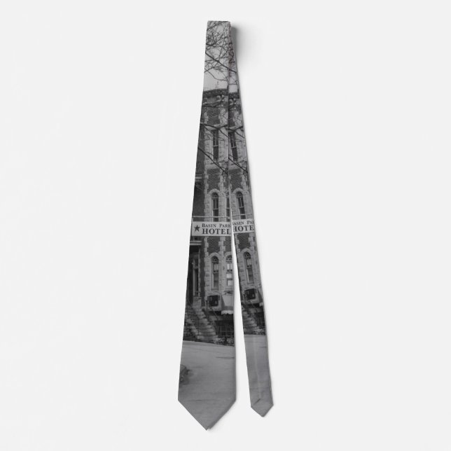 Basin Park And Flatiron Flats Grayscale Neck Tie (Front)