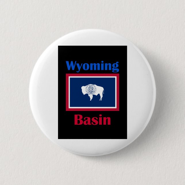 Basin Wyoming 2 Inch Round Button (Front)