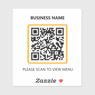 Basique restaurant QR Code Scan for Menu Sticker