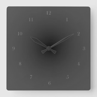Baskerville Old Face Minimalist Smokey black chill Square Wall Clock