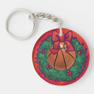 Basket-ball à l'intérieur de la couronne de Noël