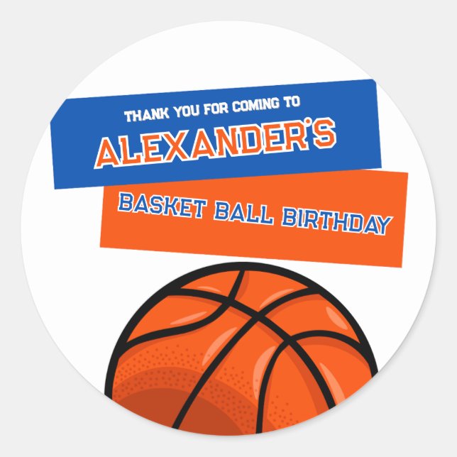 Basket-ball Anniversaire Bash Sticker (Devant)