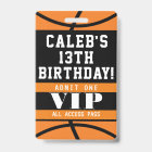 Basket-ball Anniversaire de la fête VIP Pass Badge