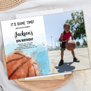 Basket-ball Blue Cloud Invitation d'anniversaire