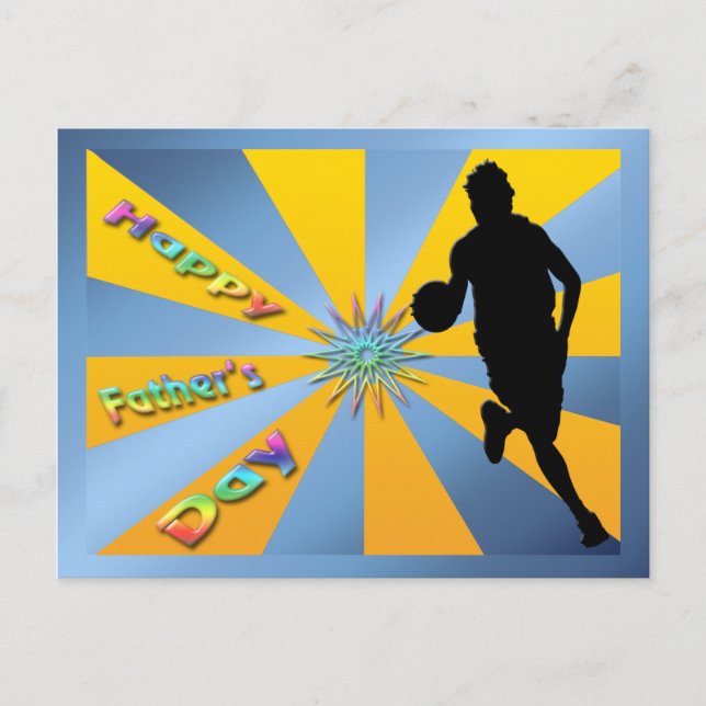 Basket-ball - Carte de Bonne Fête des Pères (Devant)