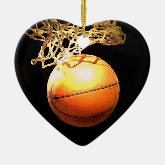 Basket-ball Coeur ornement de Noël (Devant)