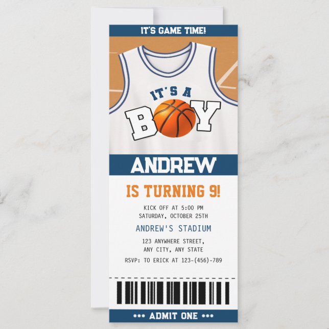 Basket-ball Hoopla Anniversaire Bash Invitations (Devant)