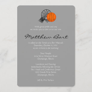 Basket-ball Invitation Bat mitzvah Bar Thème