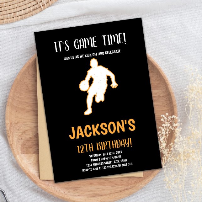 Basket-ball Jouer Invitations d'anniversaire (Basketball Play Birthday Invitations)