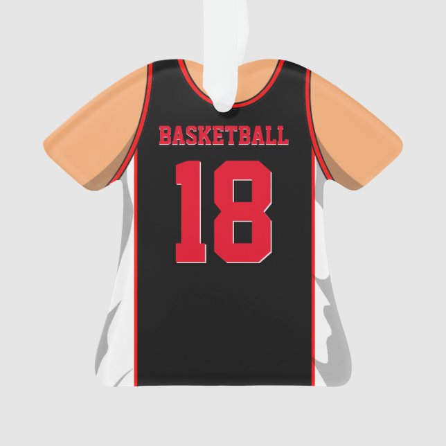 Basket-ball noir et rouge (devant)