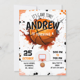 Basket-ball personnel Anniversaire Invitation