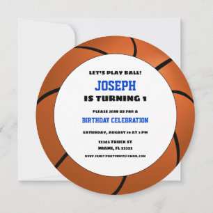 Basket-ball rond Invitation Anniversaire