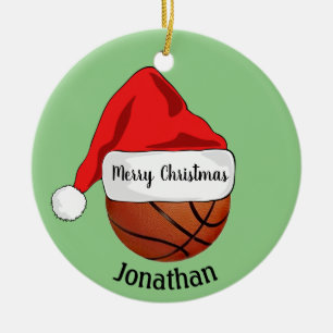 Basket-ball Santa Hat Ornement