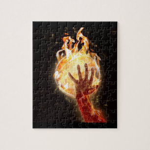 Basket-ball sur feu Puzzle avec boîte cadeau