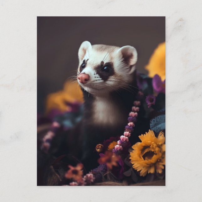 Basket Ferret Postcard (Front)
