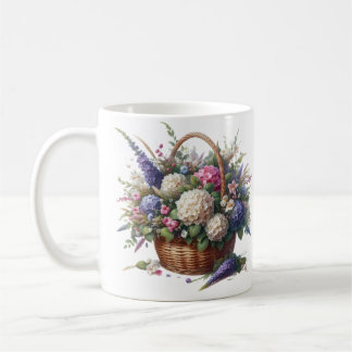 Basket Filled With Flowers Coffee Mug