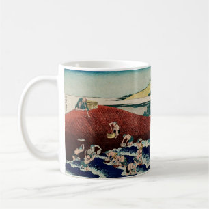 Basket fishing in the Kinu River by Hokusai Coffee Mug
