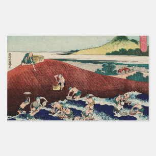 Basket fishing in the Kinu River by Hokusai Sticker