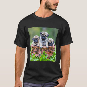 BASKET FULL OF PUGS CUTEST PUPPIES IN THE WORLD AD T-Shirt