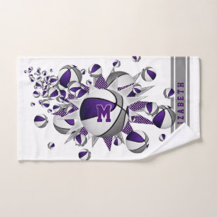 basket gris violet étoiles filles monogrammed