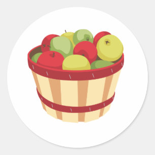 Basket Of Apples Classic Round Sticker