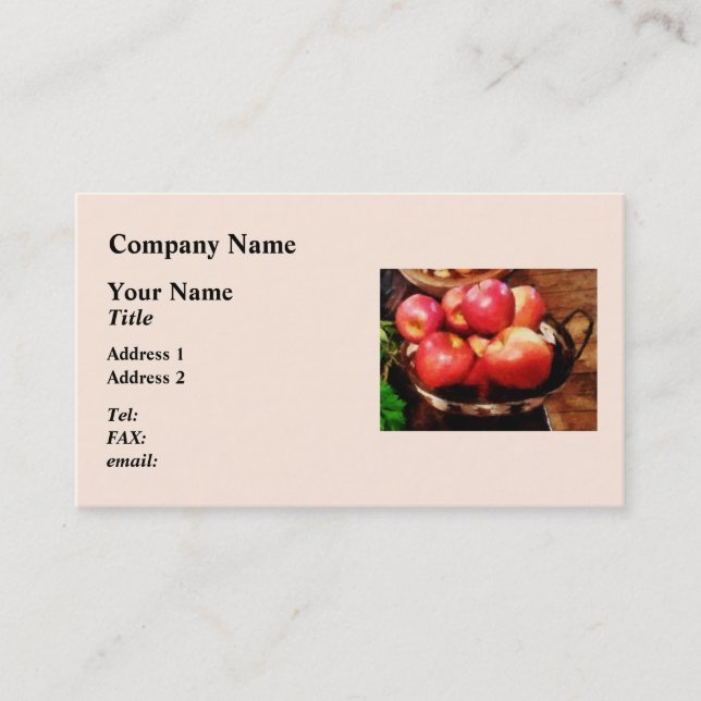 Basket of Apples in Kitchen Business Card (Front)