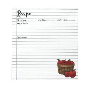 Basket of Apples Recipe Notepad