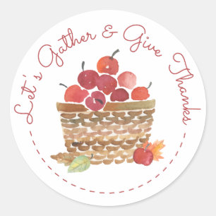 Basket of Apples Thanksgiving Stickers