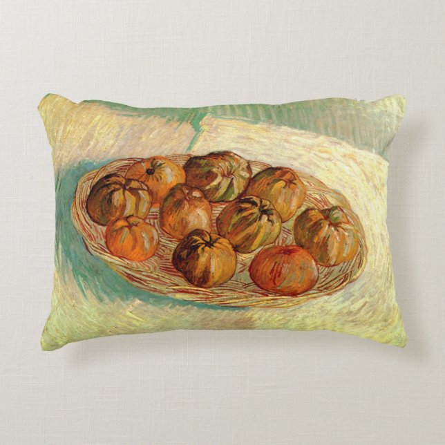 Basket of Apples to Pissarro by Vincent van Gogh Accent Pillow (Front)