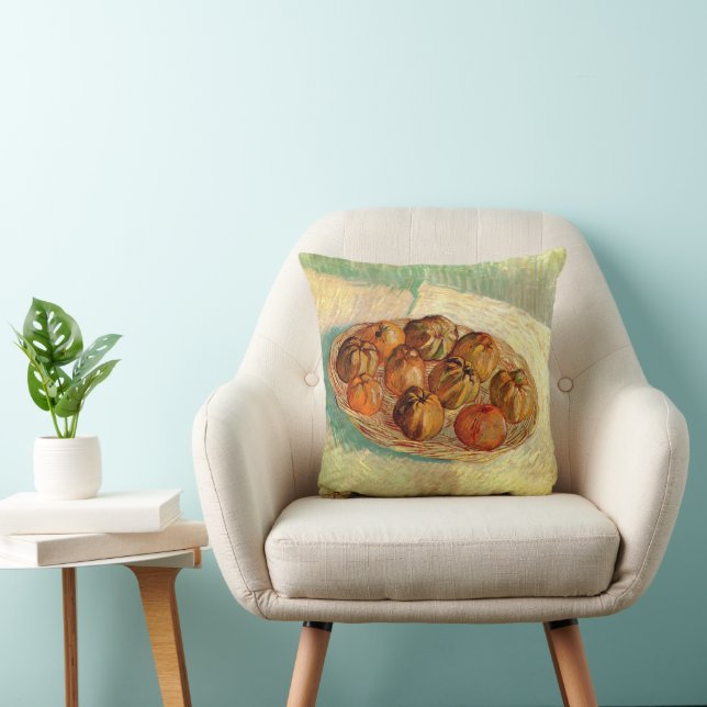 Basket of Apples to Pissarro by Vincent van Gogh Throw Pillow (Chair)