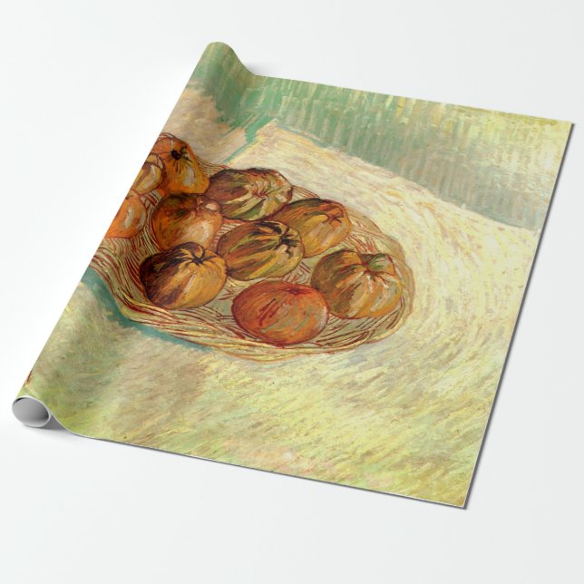 Basket of Apples to Pissarro by Vincent van Gogh Wrapping Paper (Unrolled)