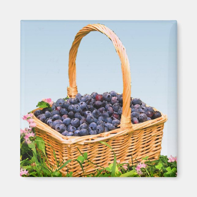 Basket of Blueberries Magnet (Front)