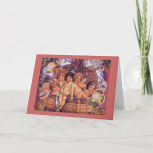 Basket of Cherubs Valentine Holiday Card