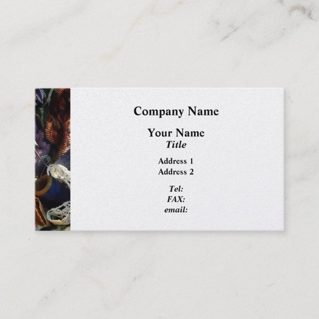 Basket of Crocheting and Thread - Platinum Business Card (Front)