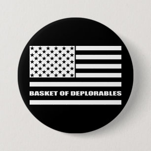Basket of Deplorables American Flag Thin Line 3 Inch Round Button