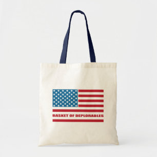 Basket of Deplorables American Flag Thin Line Tote Bag