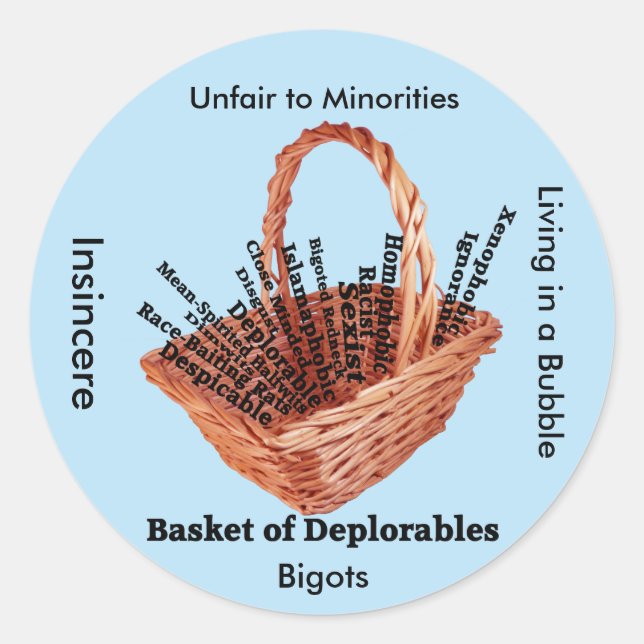 Basket of Deplorables Words Sticker (Front)